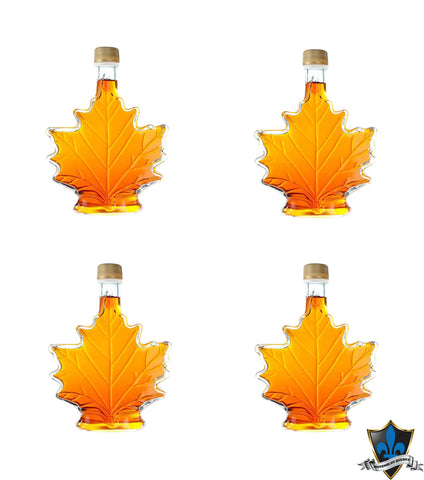 4 X  50Ml Canadian Maple syrup Maple Leaf Shaped Bottles - Souvenir Du Quebec, Maple Syrup, Souvenirs, Montreal