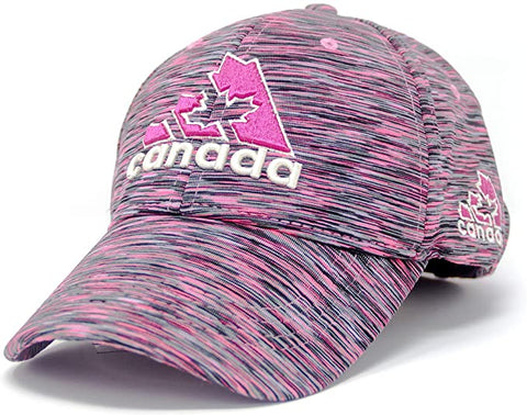 A pink cap with True North and Canada embroidered along the front. - Souvenir Du Quebec, Maple Syrup, Souvenirs, Montreal