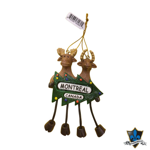 2 moose Christmas ornament
