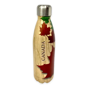 Canada maple Leaves wood style THERMOS Bottle