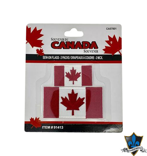 Double Canada  Flag Iron on Patch - Souvenir Du Quebec, Maple Syrup, Souvenirs, Montreal