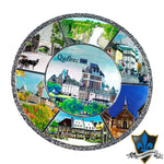 Round metal Quebec Plate - Souvenir Du Quebec, Maple Syrup, Souvenirs, Montreal