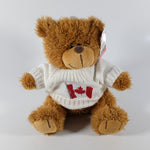 Canadian plush Bear With White Canada Flag Sweater. - Souvenir Du Quebec, Maple Syrup, Souvenirs, Montreal