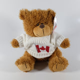 Canadian plush Bear With White Canada Flag Sweater. - Souvenir Du Quebec, Maple Syrup, Souvenirs, Montreal