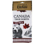 Canada Maple leaf white and red with Canada Moose Tea towel.