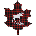 Maple leaf white and red with Canada Moose