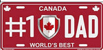 #1 Dad Canada License Plate Decoration Funny Joke.