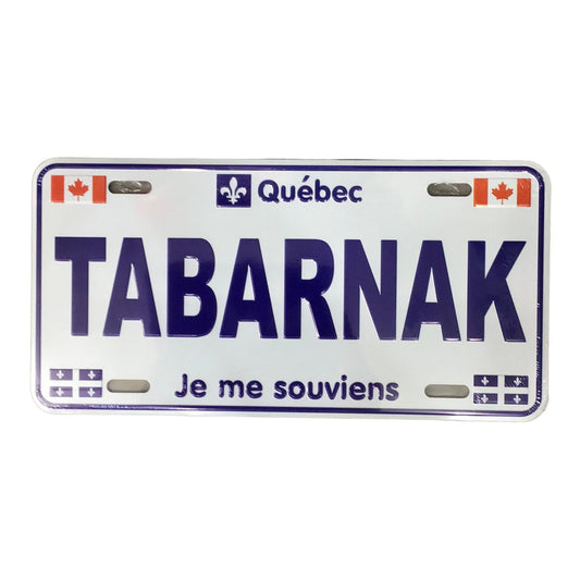 Plaque d'immatriculation Montréal Tabarnak 30cm X 15cm