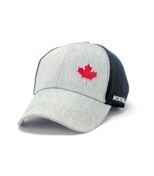 Grey Trucker maple leaf montreal mesh Cap Souvenir Du Quebec