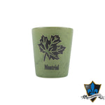 Green Ceramic Maple Leaf Shotglass - Souvenir Du Quebec, Maple Syrup, Souvenirs, Montreal